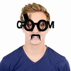 Sunstaches Adult Groom Glasses With Mustache | Sun-Staches
