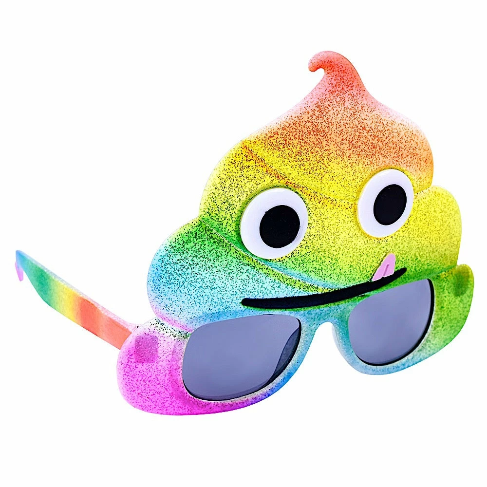 Sunstaches Adult Rainbow Poop Emoji Sunglasses | Sun-Staches