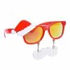Sunstaches Adult Red Glitter Santa Sunglasses With Mustache | Sun-Staches