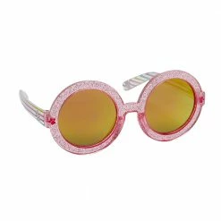 Sunstaches Skye Pink Glitter Round Kids Sunglasses