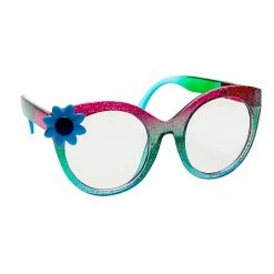 Sunstaches Best Selling Poppy Glitter W/ Flower Blue Light Blocking Glasses