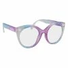 Sunstaches Frozen Purple Cateye W/ Snowflakes Blue Light Blocking Glasses