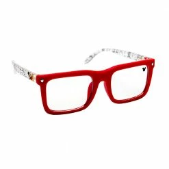 Sunstaches Mickey Red Wayfarer Frame Blue Light Blocking Glasses