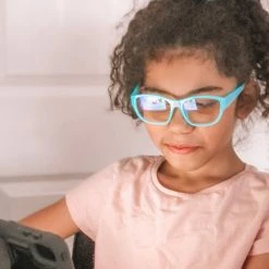 Sunstaches Best Selling Kids Blue Light Blocking Glasses Light Blue And Pink