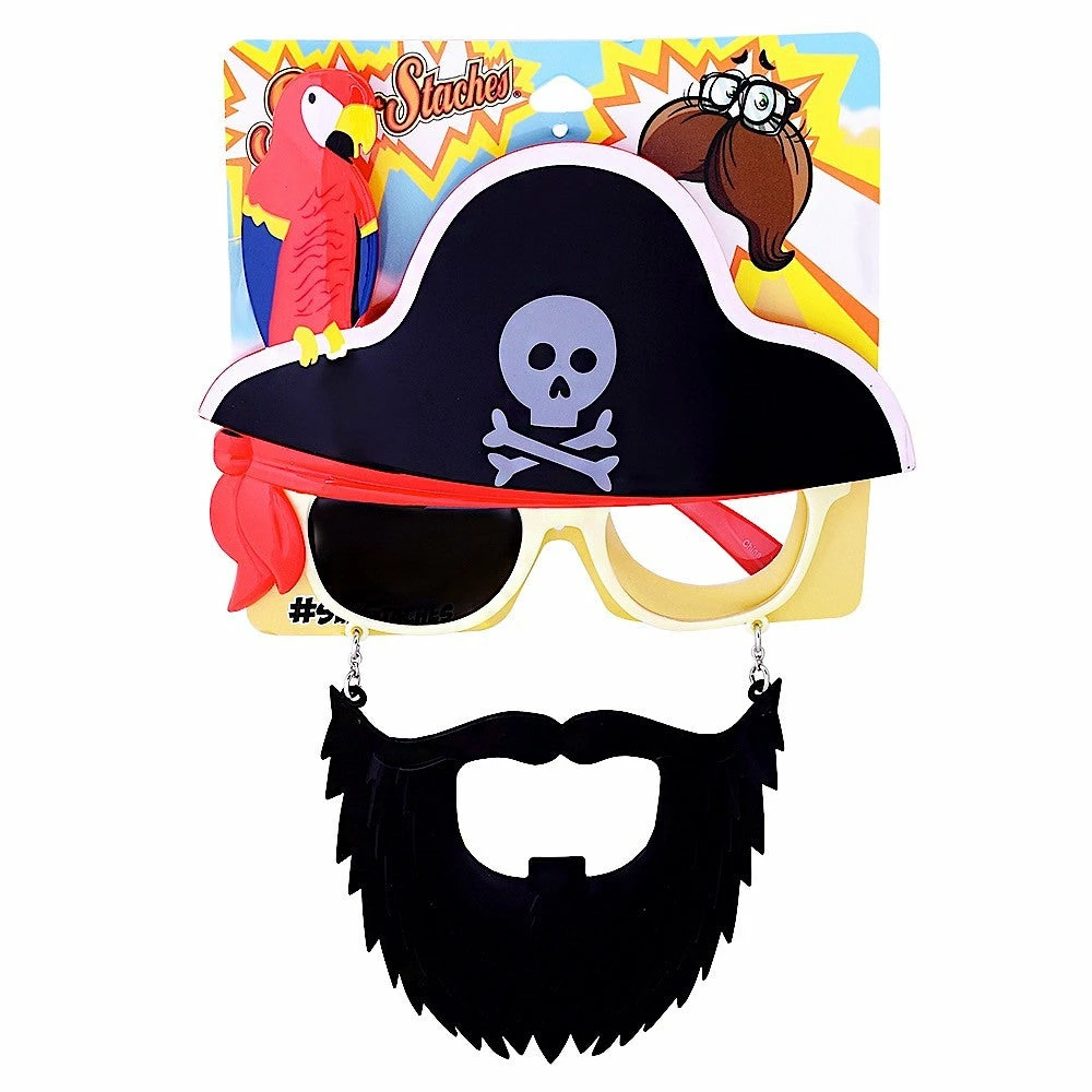 Sunstaches Pirate Captain Sunglasses With Beard | Sun-Staches