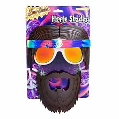 Sunstaches Flower Power Hippie Sunglasses With Beard | Sun-Staches Adult