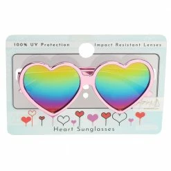 Sunstaches Pink Eletroplated Heart Arkaid Sunglasses