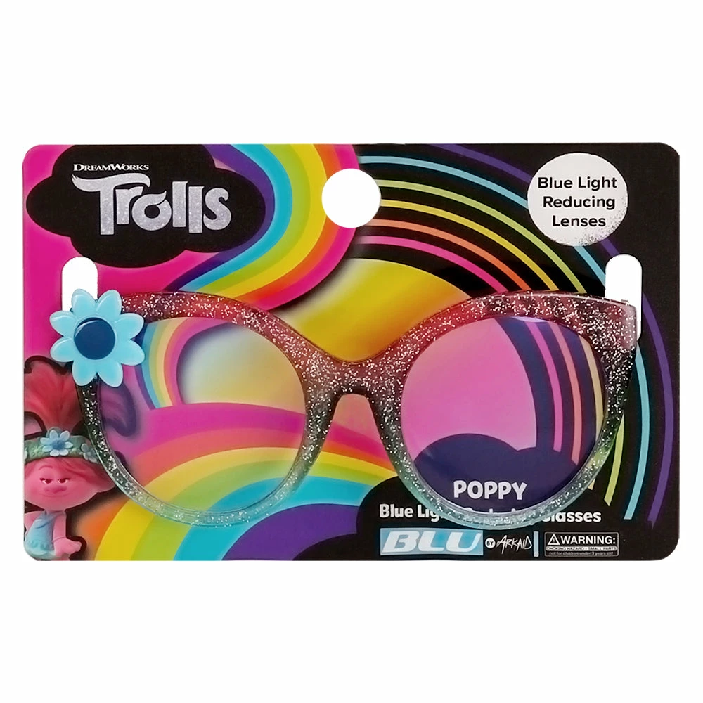 Sunstaches Best Selling Poppy Glitter W/ Flower Blue Light Blocking Glasses