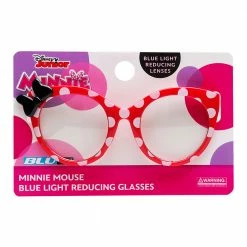 Sunstaches Minnie Mouse Red Polka Dot W/ Bow Blue Light Blocking Glasses