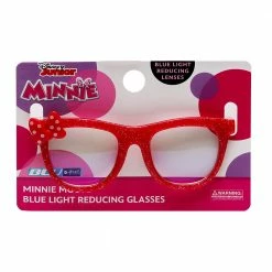 Sunstaches Best Selling Minnie Red Glitter W/ Bow Blue Light Blocking Glasses