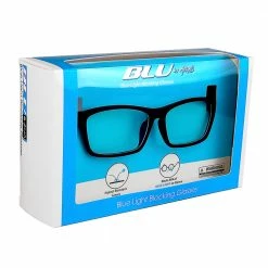 Sunstaches Kids Blue And Black Rectangle Sports Frame Blue Light Blocking Glasses