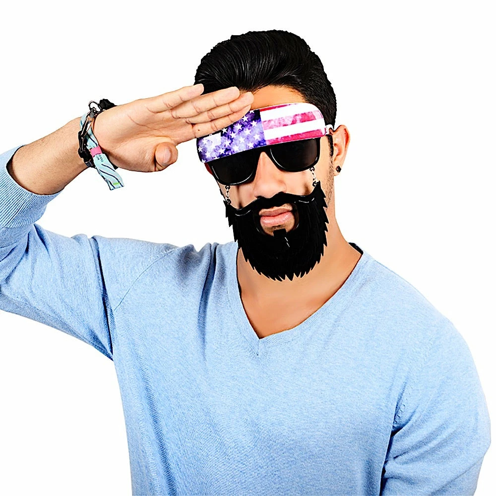 Sunstaches American Trucker Sunglasses With Beard | Sun-Staches Adult