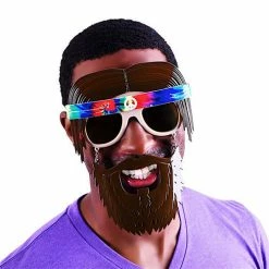 Sunstaches Flower Power Hippie Sunglasses With Beard | Sun-Staches Adult