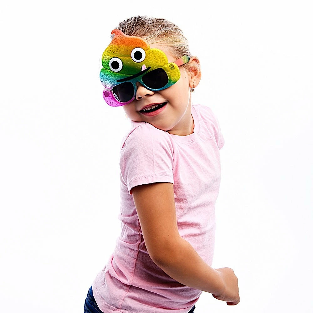 Sunstaches Adult Rainbow Poop Emoji Sunglasses | Sun-Staches