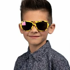 Sunstaches Macho Man Black & Yellow Kids Arkaid Sunglasses