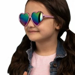 Sunstaches Pink Eletroplated Heart Arkaid Sunglasses