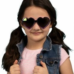 Sunstaches Pink Eletroplated Heart Arkaid Sunglasses