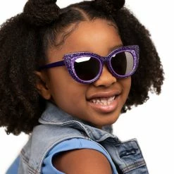 Sunstaches Purple Glitter Cateye Arkaid Sunglasses